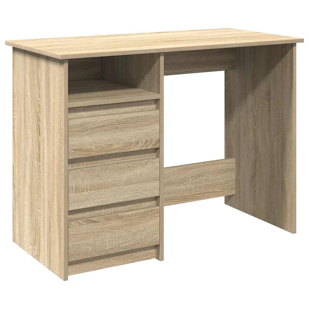 VidaXL Bureau 102x50x75 cm bewerkt hout sonoma eikenkleurig