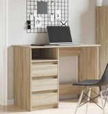 VidaXL Bureau 102x50x75 cm bewerkt hout sonoma eikenkleurig