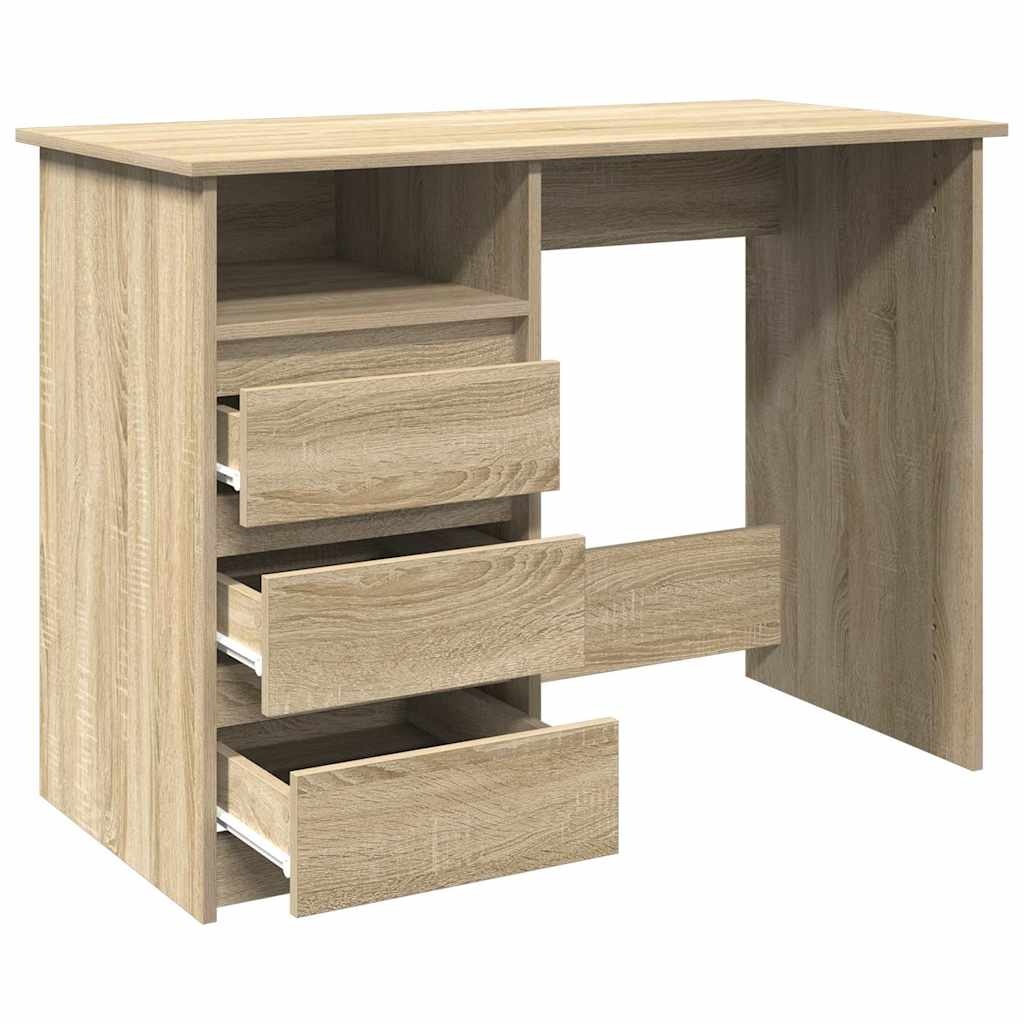 VidaXL Bureau 102x50x75 cm bewerkt hout sonoma eikenkleurig