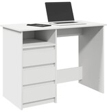 VidaXL Bureau 102x50x75 cm bewerkt hout wit