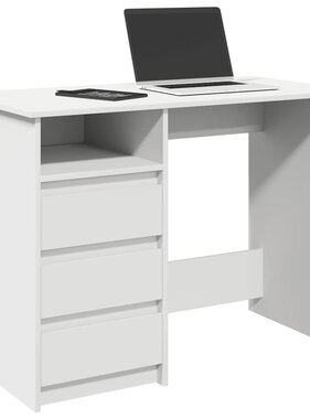VidaXL Bureau 102x50x75 cm bewerkt hout wit