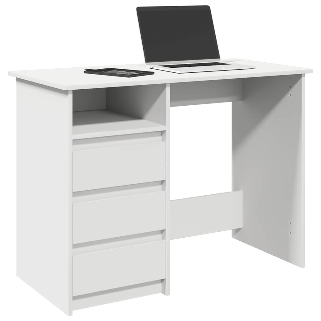 VidaXL Bureau 102x50x75 cm bewerkt hout wit