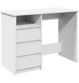 VidaXL Bureau 102x50x75 cm bewerkt hout wit