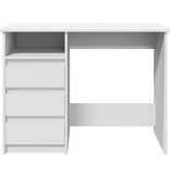 VidaXL Bureau 102x50x75 cm bewerkt hout wit