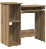 VidaXL Bureau met schappen 84x40x78 cm bewerkt hout artisanaal eiken