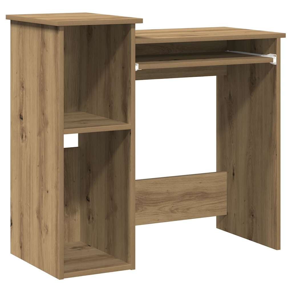 VidaXL Bureau met schappen 84x40x78 cm bewerkt hout artisanaal eiken
