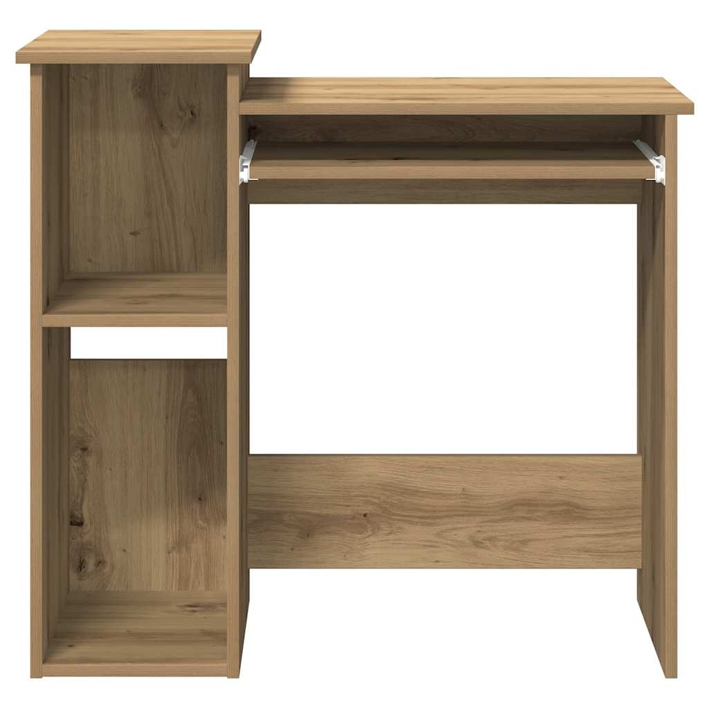 VidaXL Bureau met schappen 84x40x78 cm bewerkt hout artisanaal eiken