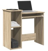 VidaXL Bureau met schappen 84x40x78 cm bewerkt hout sonoma eikenkleur