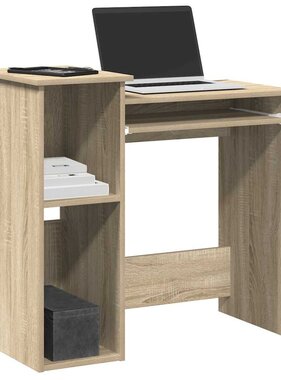 VidaXL Bureau met schappen 84x40x78 cm bewerkt hout sonoma eikenkleur