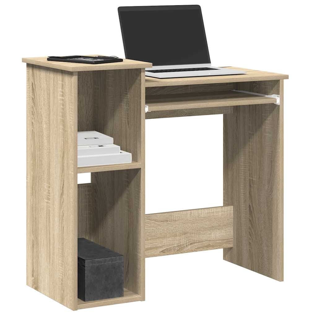 VidaXL Bureau met schappen 84x40x78 cm bewerkt hout sonoma eikenkleur