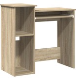 VidaXL Bureau met schappen 84x40x78 cm bewerkt hout sonoma eikenkleur