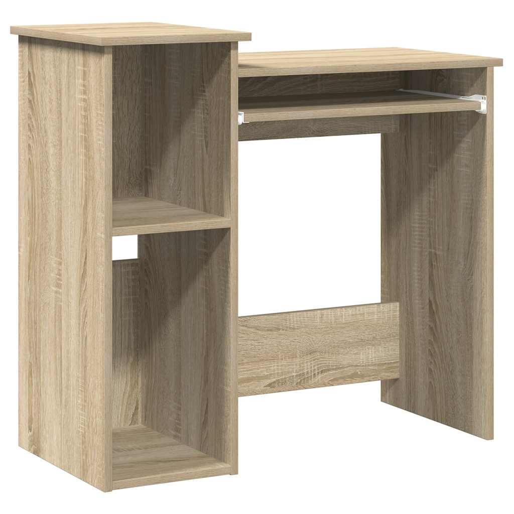 VidaXL Bureau met schappen 84x40x78 cm bewerkt hout sonoma eikenkleur