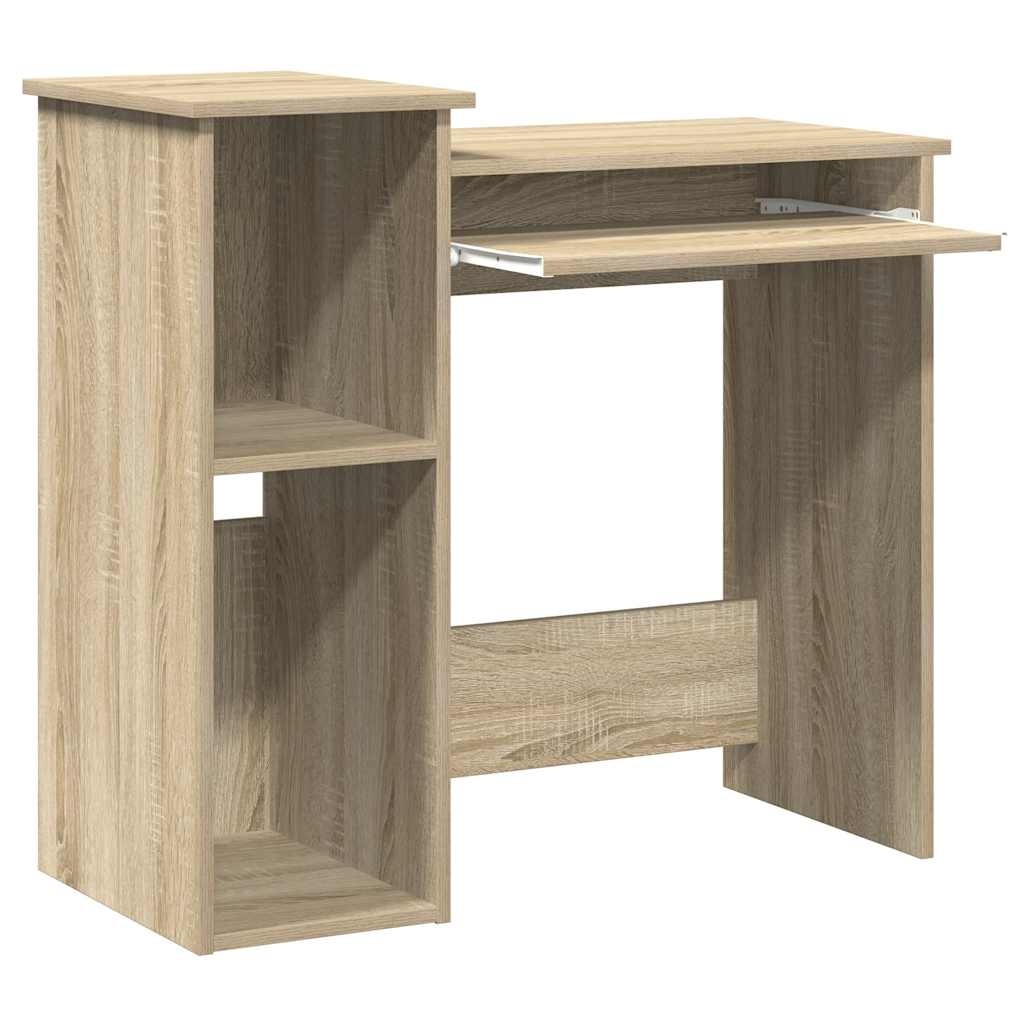 VidaXL Bureau met schappen 84x40x78 cm bewerkt hout sonoma eikenkleur