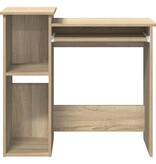 VidaXL Bureau met schappen 84x40x78 cm bewerkt hout sonoma eikenkleur