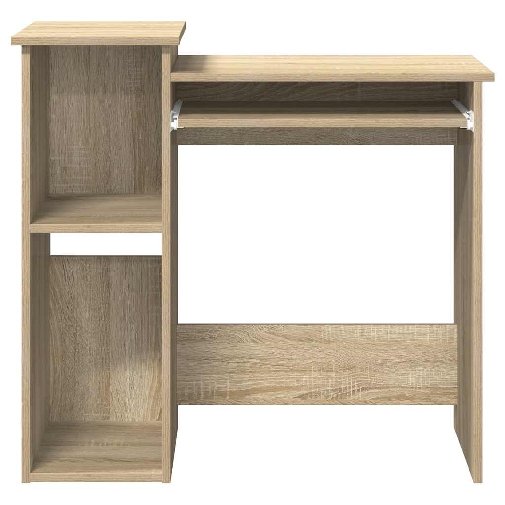 VidaXL Bureau met schappen 84x40x78 cm bewerkt hout sonoma eikenkleur