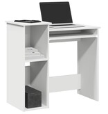 VidaXL Bureau met schappen 84x40x78 cm bewerkt hout wit