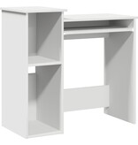 VidaXL Bureau met schappen 84x40x78 cm bewerkt hout wit