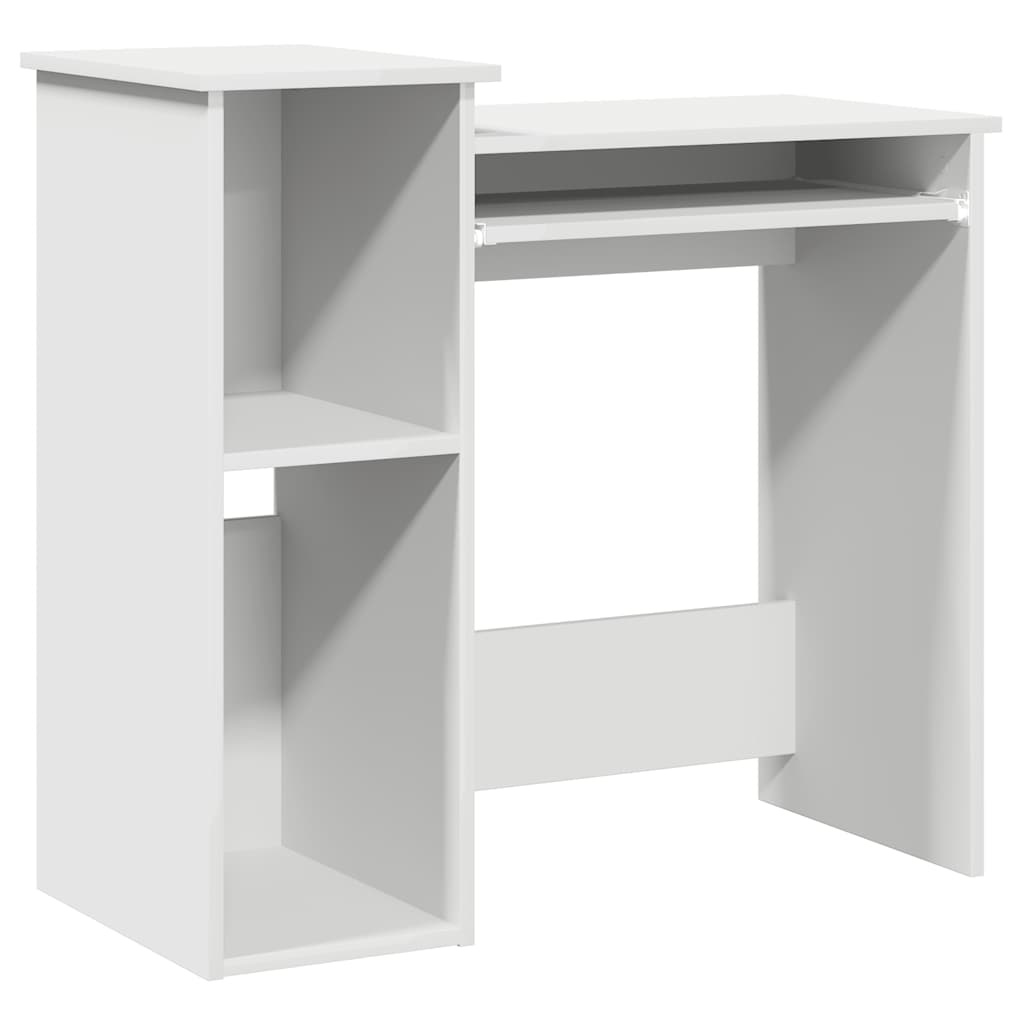 VidaXL Bureau met schappen 84x40x78 cm bewerkt hout wit