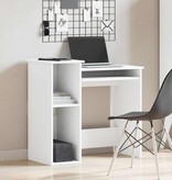 VidaXL Bureau met schappen 84x40x78 cm bewerkt hout wit