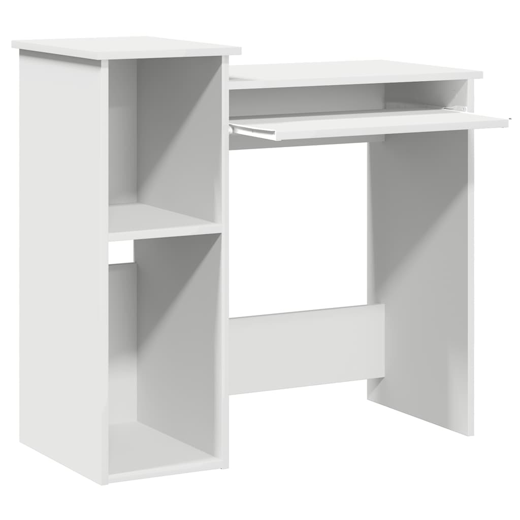 VidaXL Bureau met schappen 84x40x78 cm bewerkt hout wit