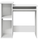 VidaXL Bureau met schappen 84x40x78 cm bewerkt hout wit