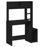 VidaXL Bureau met schappen 100x45x140 cm bewerkt hout zwart