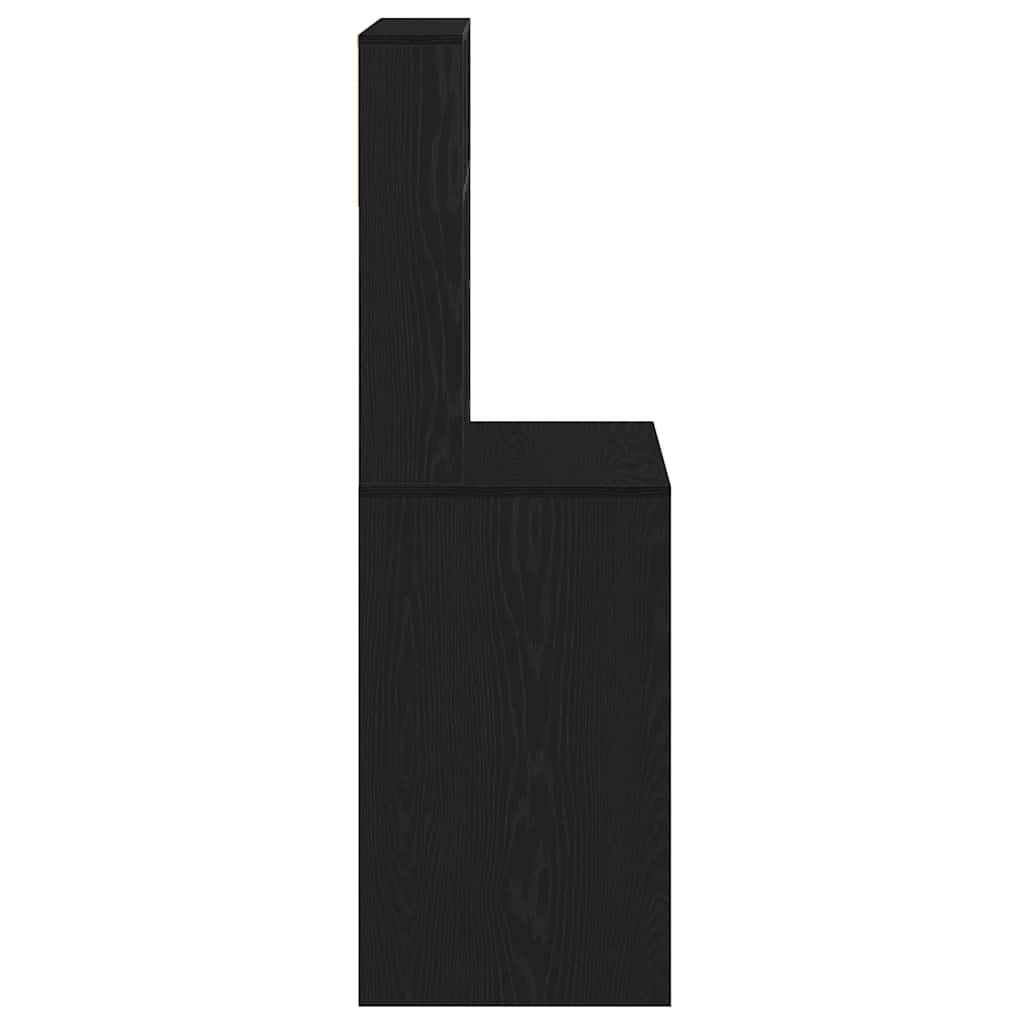 VidaXL Bureau met schappen 100x45x140 cm bewerkt hout zwart