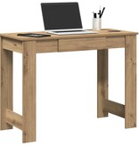VidaXL Bureau 100x45x75 cm bewerkt hout artisanaal eikenkleur