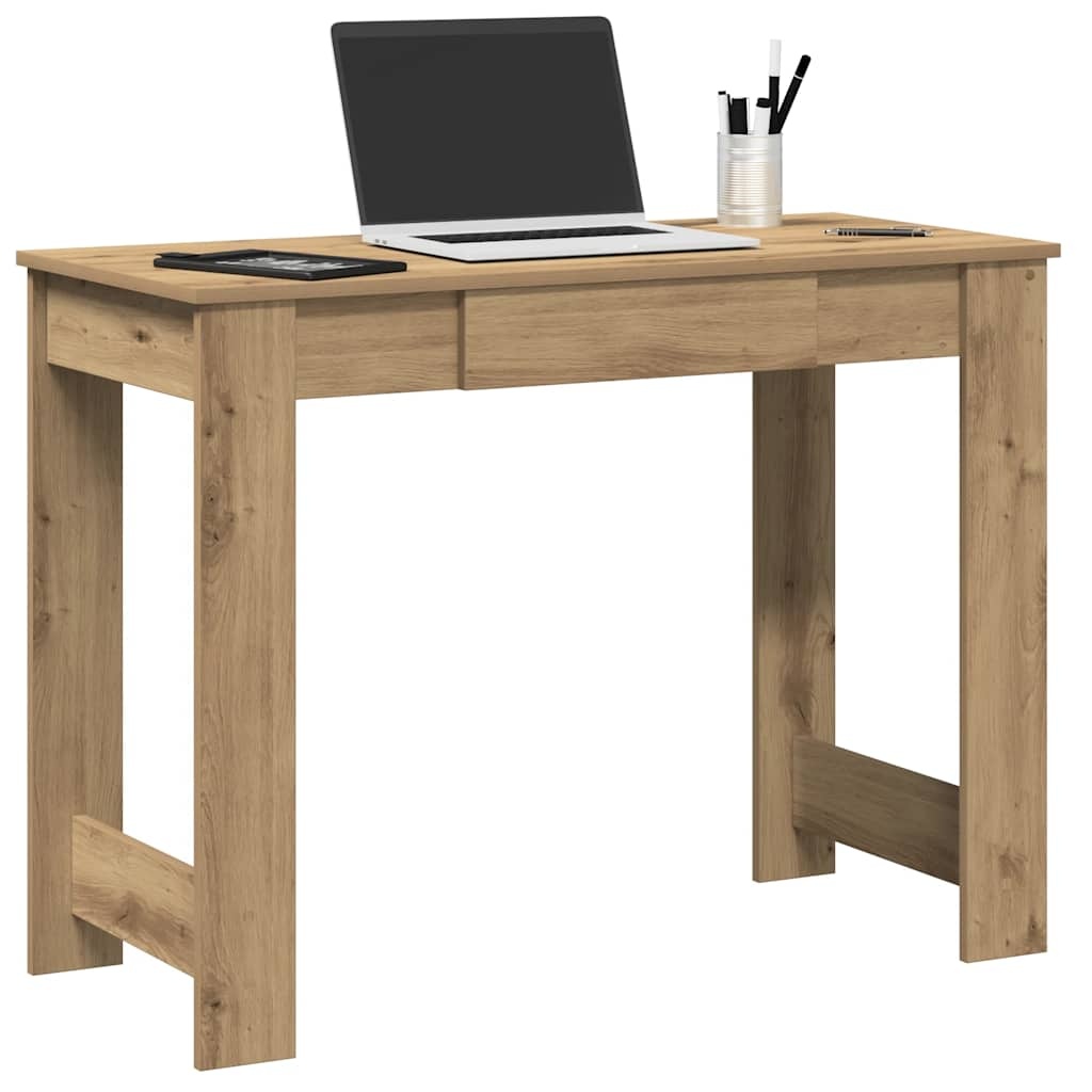 VidaXL Bureau 100x45x75 cm bewerkt hout artisanaal eikenkleur