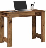VidaXL Bureau 100x45x75 cm bewerkt hout oud houtkleurig