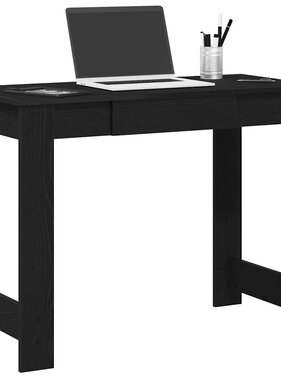 VidaXL Bureau 100x45x75 cm bewerkt hout zwart