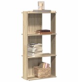 VidaXL Boekenkast 3-laags 60x30x120 cm bewerkt hout sonoma eikenkleur