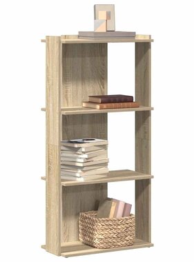 VidaXL Boekenkast 3-laags 60x30x120 cm bewerkt hout sonoma eikenkleur