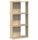 VidaXL Boekenkast 3-laags 60x30x120 cm bewerkt hout sonoma eikenkleur