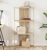 VidaXL Boekenkast 3-laags 60x30x120 cm bewerkt hout sonoma eikenkleur