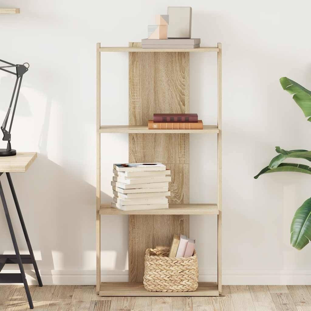 VidaXL Boekenkast 3-laags 60x30x120 cm bewerkt hout sonoma eikenkleur