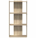 VidaXL Boekenkast 3-laags 60x30x120 cm bewerkt hout sonoma eikenkleur