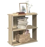 VidaXL Boekenkast 3-laags 60x30x60 cm bewerkt hout sonoma eikenkleurig