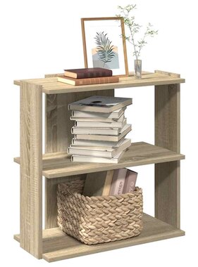 VidaXL Boekenkast 3-laags 60x30x60 cm bewerkt hout sonoma eikenkleurig