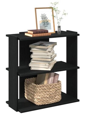 VidaXL Boekenkast 3-laags 60x30x60 cm bewerkt hout zwart