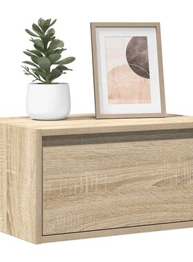 VidaXL Nachtkastjes met LED wandgemonteerd 2 st sonoma eikenkleurig