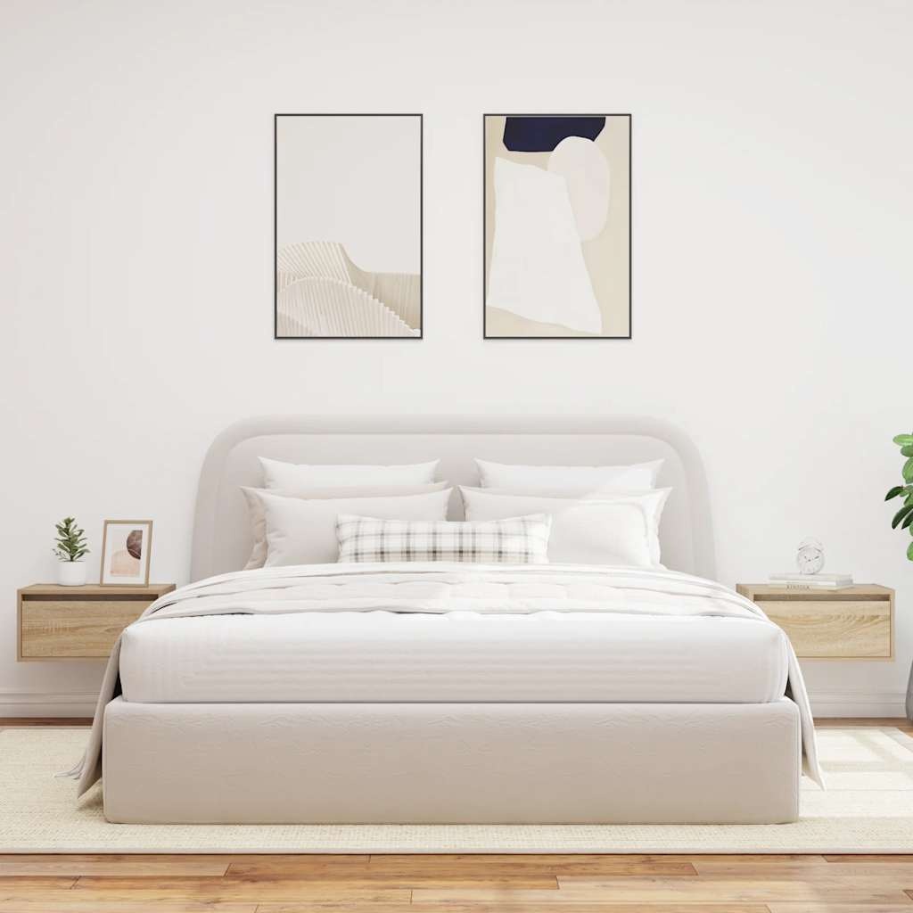 VidaXL Nachtkastjes met LED wandgemonteerd 2 st sonoma eikenkleurig