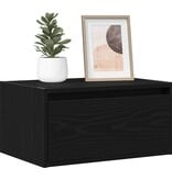 VidaXL Nachtkastjes met LED's 2 st wandgemonteerd zwart eiken