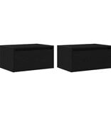 VidaXL Nachtkastjes met LED's 2 st wandgemonteerd zwart eiken