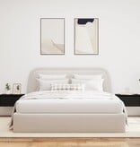 VidaXL Nachtkastjes met LED's 2 st wandgemonteerd zwart eiken