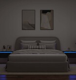 VidaXL Nachtkastjes met LED's 2 st wandgemonteerd zwart eiken