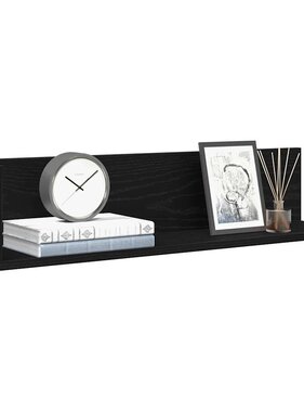 VidaXL Wandschappen 2 st 75x16,5x16,5 cm bewerkt hout zwart