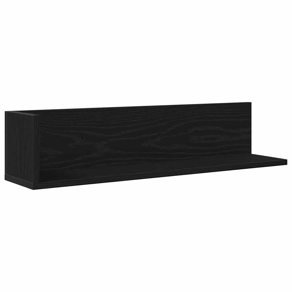 VidaXL Wandschappen 2 st 75x16,5x16,5 cm bewerkt hout zwart