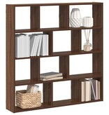 VidaXL Wandschap kubus 12 vakken bewerkt hout bruin eikenkleur
