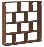 VidaXL Wandschap kubus 12 vakken bewerkt hout bruin eikenkleur